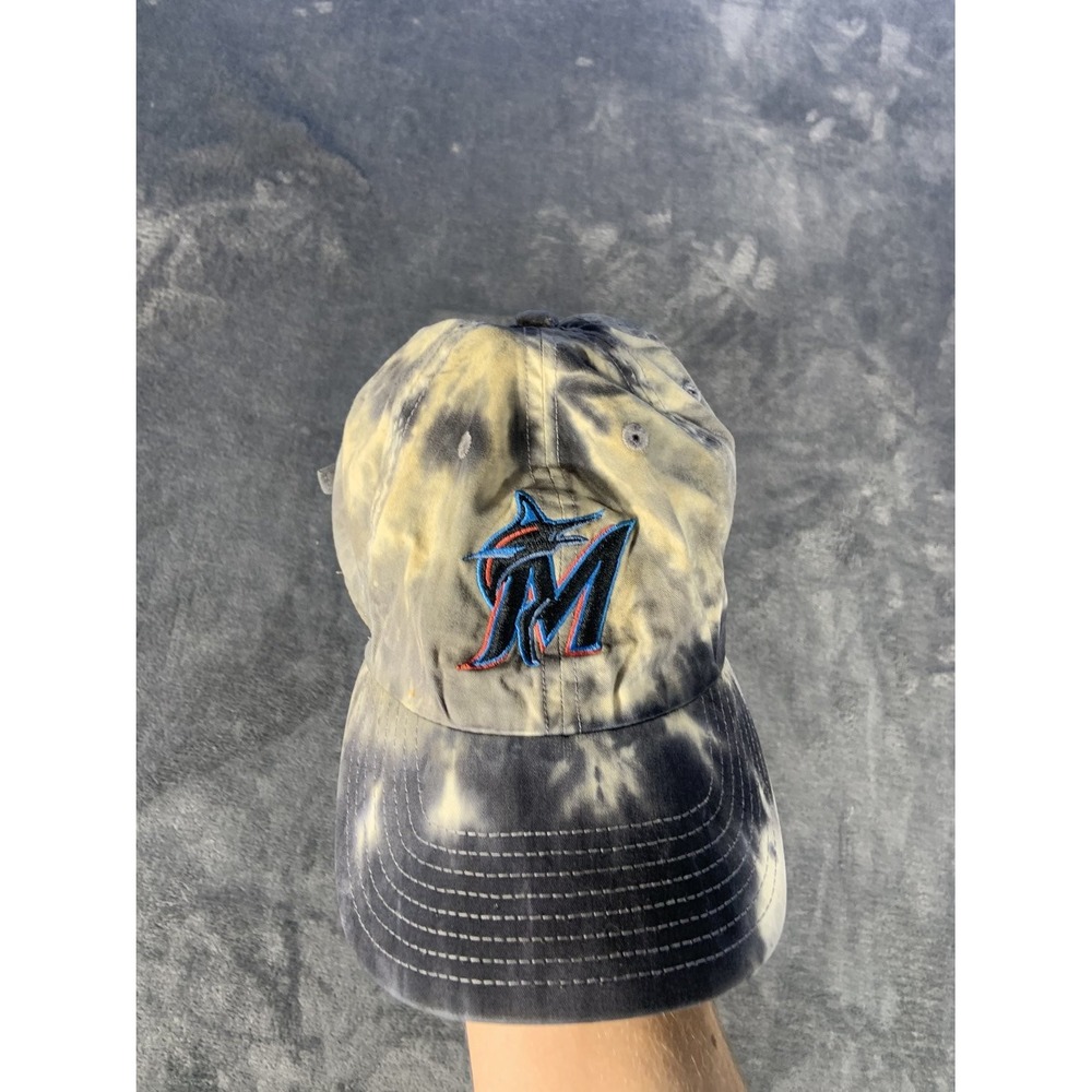 47 Miami Marlins MLB Baseball Hat Tie Dye Acid Wash Cotton Adjustable Strapback